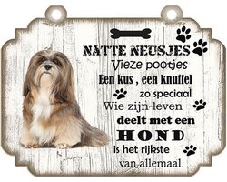 Spreukenbordje Hond: Lhasa Apso