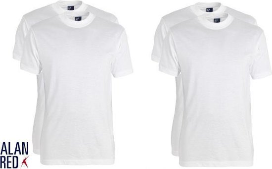 Alan Red 4-Pack T-shirts Virginia, Crew Neck, Wit Special Deal!! | bol.com