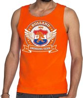 Oranje Holland drinking team tankop / mouwloos shirt oranje heren -  Nederland/supporter kleding L