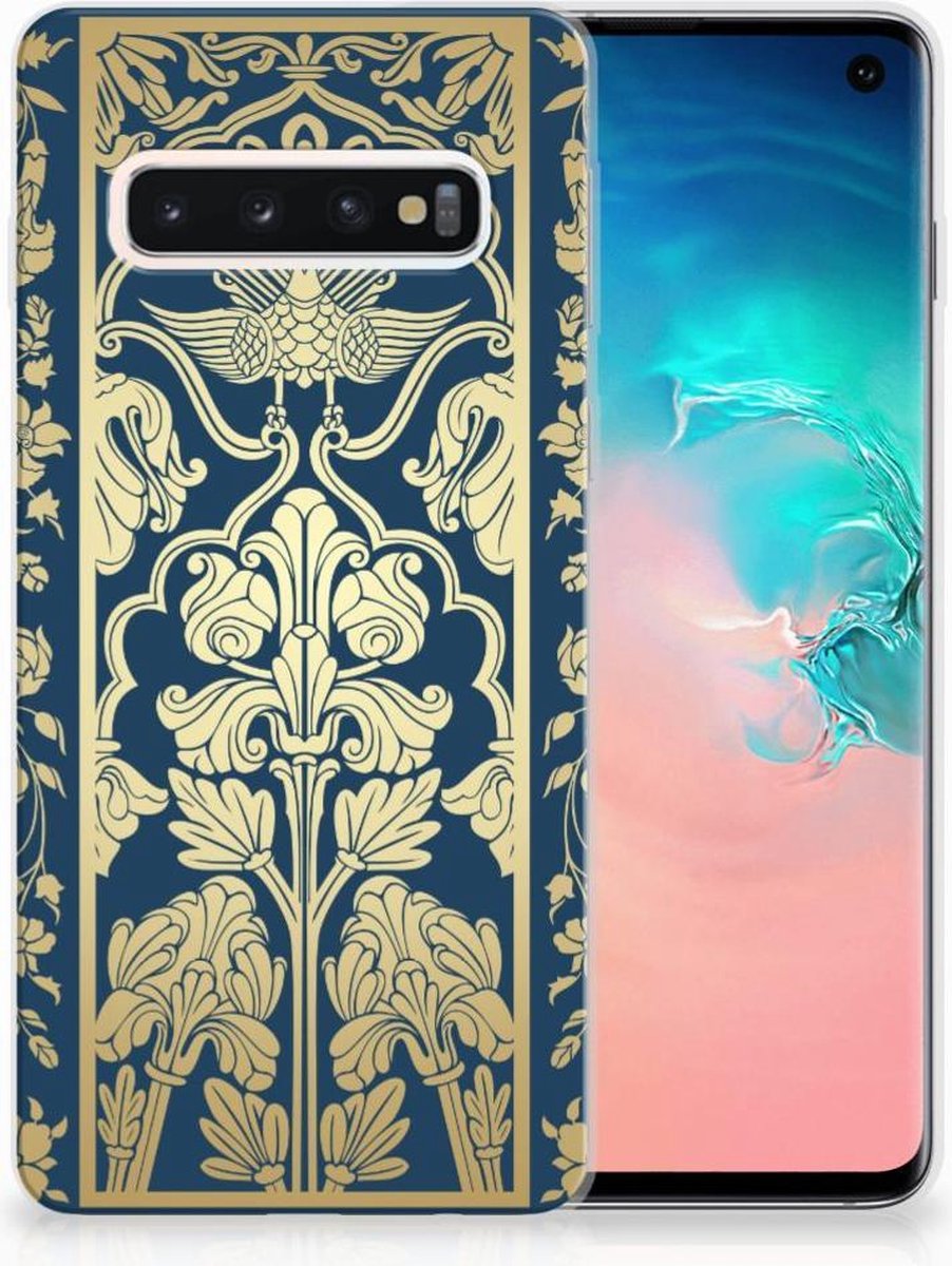 Samsung Galaxy S10 TPU Case Beige Flowers