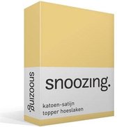 Snoozing - Katoen-satijn - Topper - Hoeslaken - Eenpersoons - 100x220 cm - Geel
