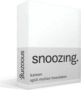 Snoozing - Katoen - Split - Molton - Hoeslaken - Tweepersoons - 140x200 cm - Wit