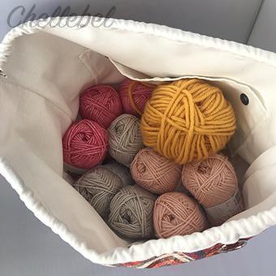 Hobby Gift Exclusieve breitas, projecttas, garenreisetui, haaktas 16 x 43 x 19 cm, grijze punten