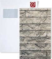 1 PROEFMONSTER S-704500 Profhome 3D Ledge Stone INTERLOCKING Collection Wandpaneel STAAL in ongeveer A4-formaat