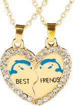 Fako Bijoux® - Vriendschapsketting - BFF Ketting - Best Friends - Dolfijn - Goudkleurig