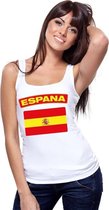Singlet shirt/ tanktop Spaanse vlag wit dames L