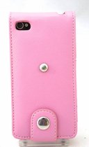 Roze pu leren beschermhoes voor iPhone 4 en 4S