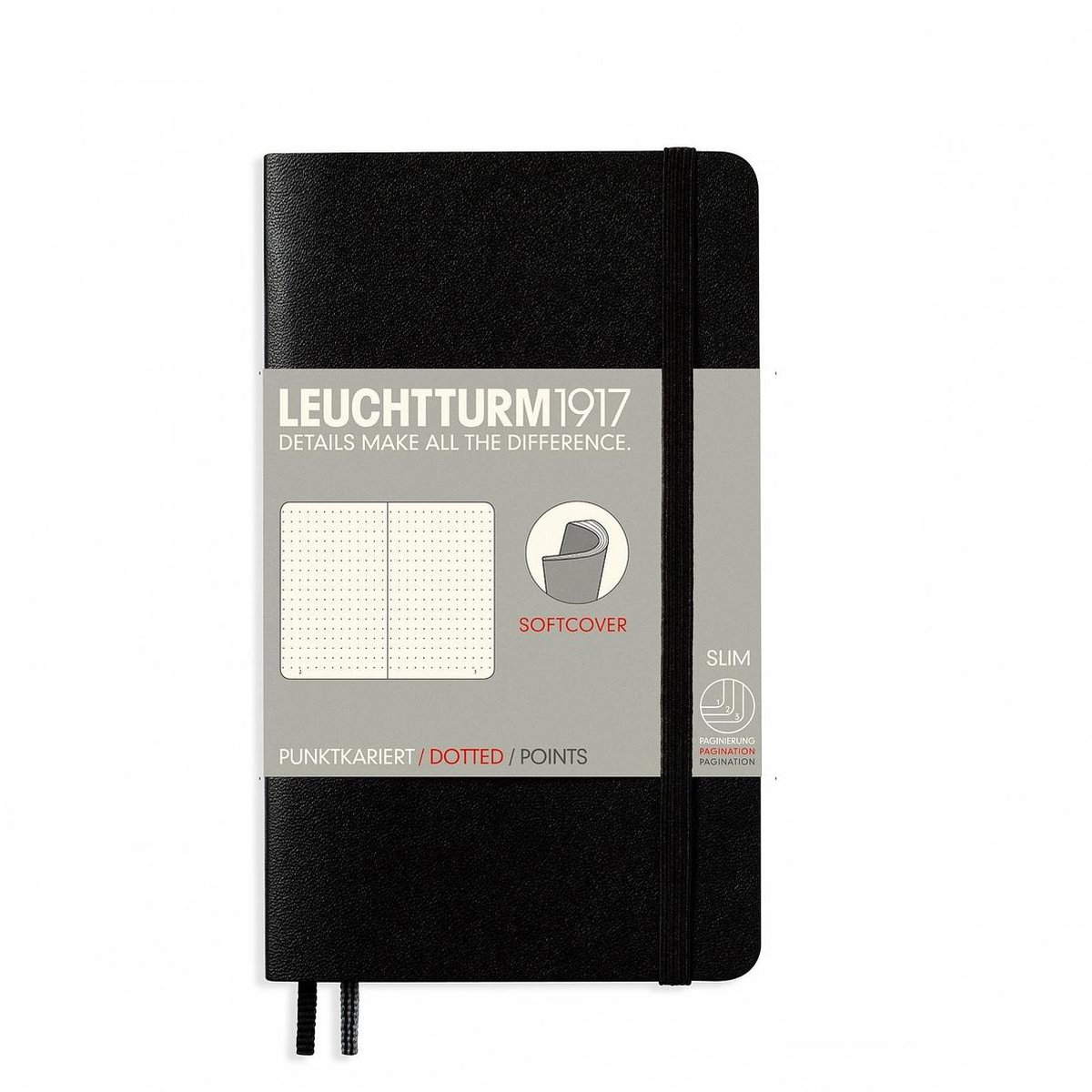 Leuchtturm1917 Notitieboek Pocket – Softcover – Puntjes – Zwart