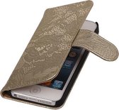 Lace Goud iPhone 5 5s Book/Wallet Case/Cover Hoesje