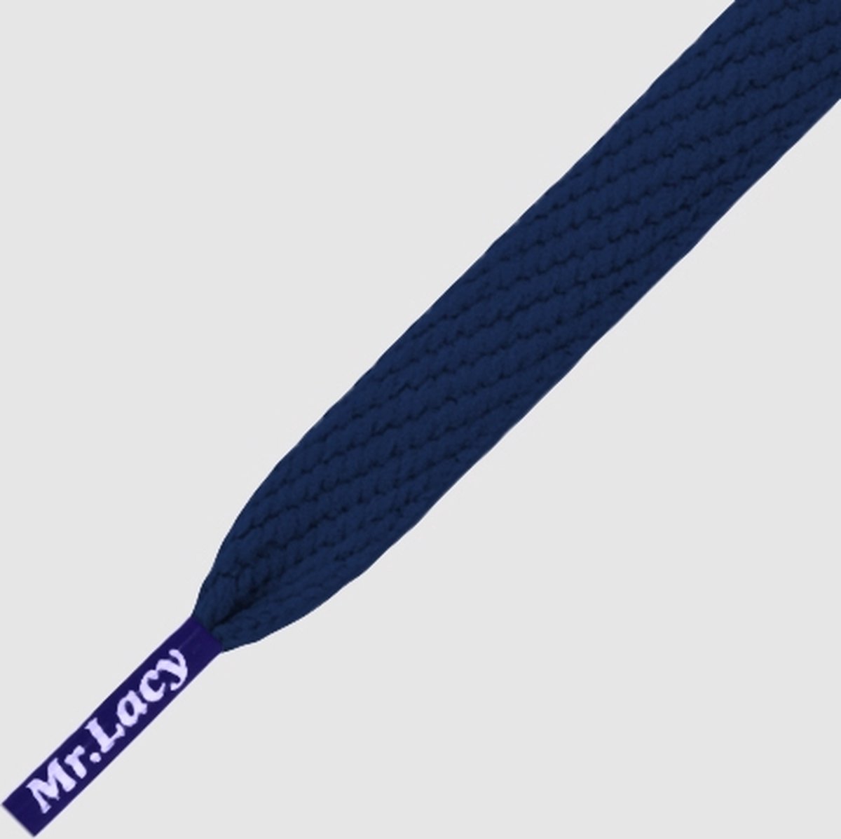 Mr. Lacy - Schoenveters - Veters - Sneakerveters  - Flatties - Plat - Blauw - Navy Blue - Veterlengte 130 cm – Breedte 10 mm - Mr. Lacy