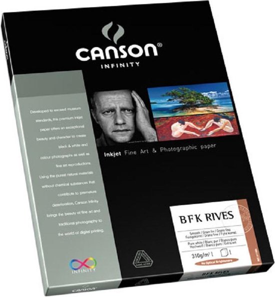 Papier Fine Art ARCHES BFK Rives - Blanc, Grain Fin, 310 G/m² - Boîte De 25 Feuilles A4 - Pour Tirages D'art