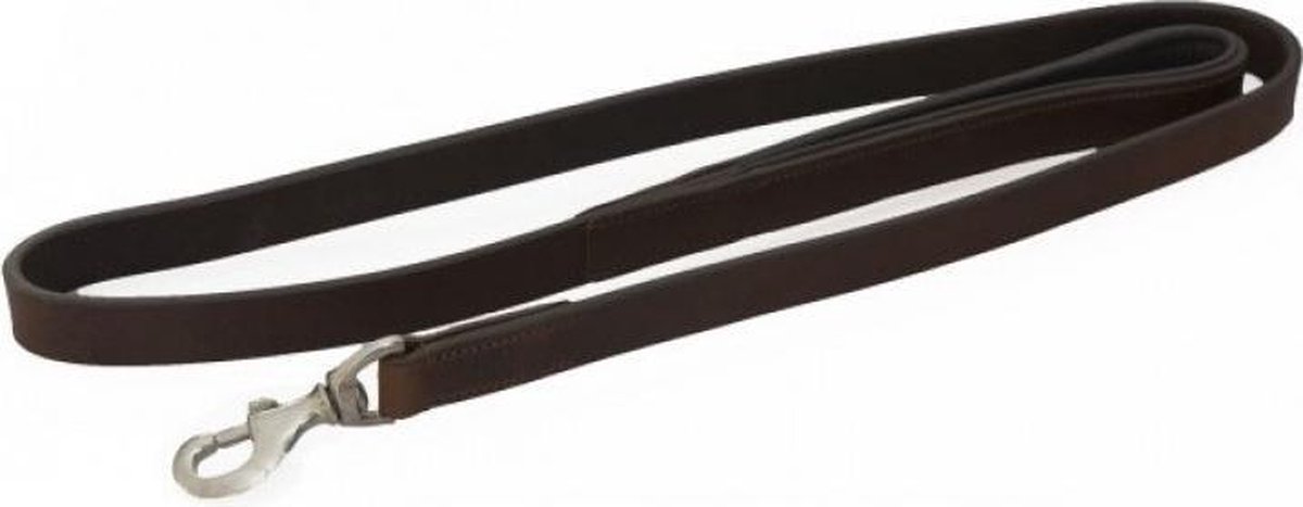 Topmast - Hondenriem - Hondenlijn - Trainingslijn - Leer - Donkerbruin - Softleer - 130 cm x 10 mm - Sterk