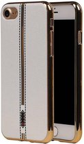M-Cases Leder Look TPU Hoesje voor iPhone 7 / 8 Wit