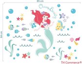 MUURSTICKER  - ZEEMEERMIN - BEAUTY OCEAN - WANDDECORATIE - KINDERKAMER - BABYKAMER - MEISJE - nr 6771