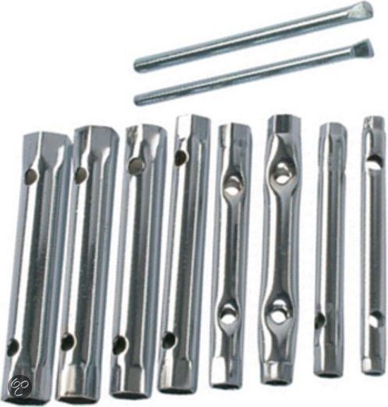 Pijpsleutelset met 2 Wringstaven - 6-22 mm - 10-delig
