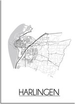 Harlingen Plattegrond poster A3 poster (29,7 x 42 cm) - DesignClaud