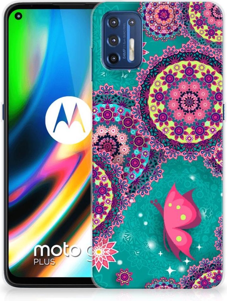Motorola Moto G9 Plus Hoesje maken Cirkels en Vlinders