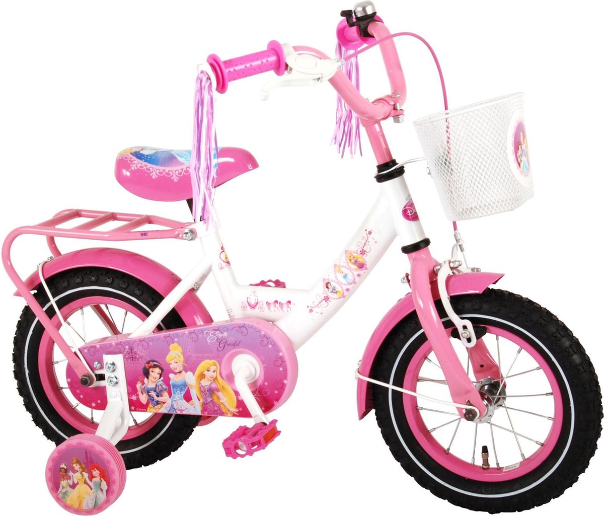 Volare Disney Princess Kinderfiets Meisjes 12 inch Roze 95% afgemonteerd - Foto 2