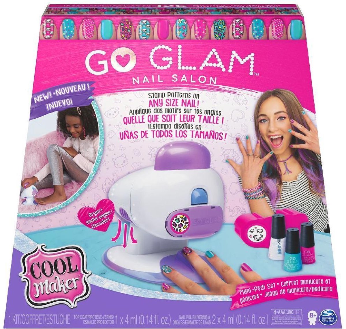 Cool Maker - GoGlam Nails Salon 2 in 1 voor manicures en pedicures - met 5 patronen en nageldroger