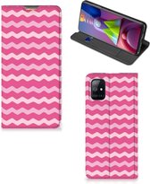 GSM Hoesje ontwerpen Geschikt voor Samsung Galaxy M51 Fotohoesje Waves Pink