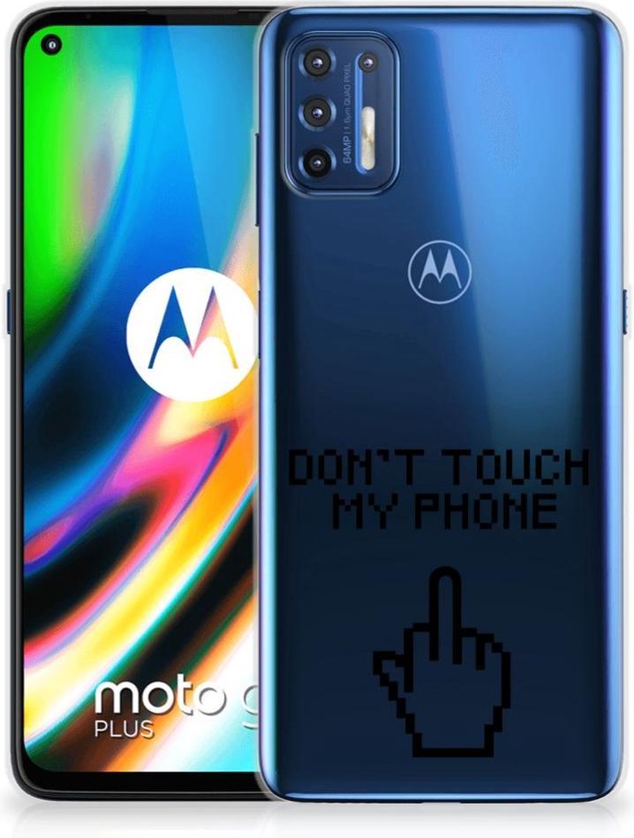 Motorola Moto G9 Plus Silicone-hoesje Finger Don't Touch My Phone