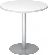 hjh OFFICE PRO Bistro F80R S - Systeem conferentietafel Wit / zilver