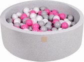Ballenbakje.nl® Ronde Ballenbak set incl 200 ballen 90x30cm - Licht grijs: Grijs, Wit, Licht Roze