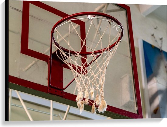 Canvas  - Basketball Net - 100x75cm Foto op Canvas Schilderij (Wanddecoratie op Canvas)