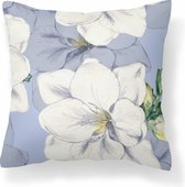 Sierkussen met bloemenprint blauw | woondecoratie blauw - 50x50cm