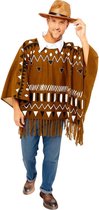 Amscan Verkleedpak Western Poncho Heren Katoen Bruin Mt One-size