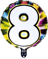 Boland - Illooms LED-folieballon '8' 8 - Multi - LED Ballon