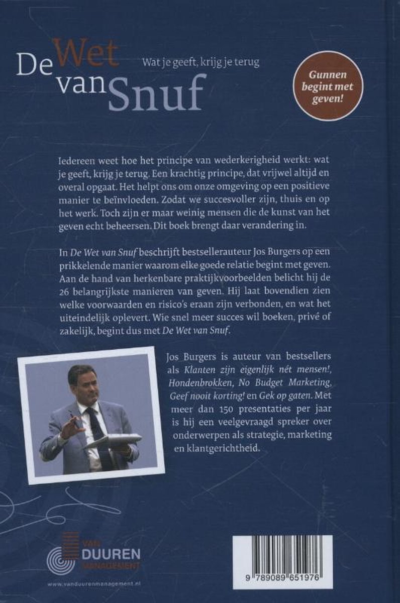 De wet van snuf - back cover