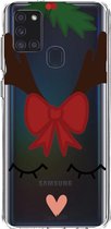 Casetastic Samsung Galaxy A21s (2020) Hoesje - Softcover Hoesje met Design - Reindeer Print