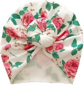 Baby Turban donut geschikt voor 6 tot 18 maanden bloemenprint