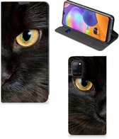 Beschermhoesje Geschikt voor Samsung Galaxy A31 Telefoonhoesje Zwarte Kat