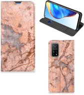 Coque de téléphone Xiaomi Mi 10T | 10T Pro Wallet Book Case Marble Oranje