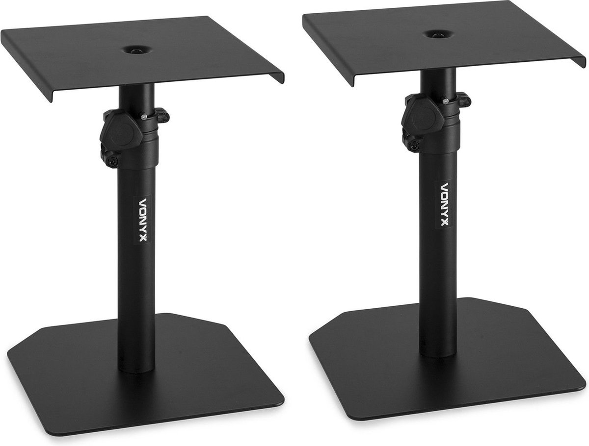 Luidspreker standaard - Vonyx SMS10 - Set van 2 tafel speaker statieven - Zwart