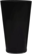 Luxe zwarte conische stijlvolle vaas/vazen van glas 40 x 25 cm - Bloemen/boeketten vaas voor binnen gebruik