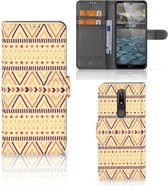 Étui de Bumper Folio pour Nokia 2.4 Coque Jaune Aztèque