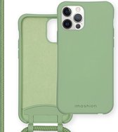 Cache arrière couleur avec cordon amovible pour iPhone 12, iPhone 12 Pro - vert