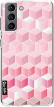 Casetastic Samsung Galaxy S21 4G/5G Hoesje - Softcover Hoesje met Design - Cubes Vibe Print