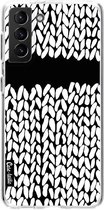 Casetastic Samsung Galaxy S21 Plus 4G/5G Hoesje - Softcover Hoesje met Design - Missing Knit Black Print