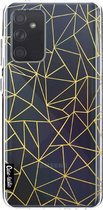 Casetastic Samsung Galaxy A72 (2021) 5G / Galaxy A72 (2021) 4G Hoesje - Softcover Hoesje met Design - Abstraction Outline Gold Transparent Print