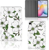 Cover Case Samsung Galaxy Tab S6 Lite | Tab S6 Lite 2022 Cover met Standaard Super als Cadeau voor Moeder Dogwood Flowers