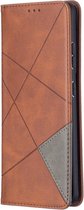 Coverup Geometric Book Case - Geschikt voor Samsung Galaxy S21 Ultra Hoesje - Donkerbruin