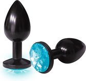 Bejeweled Annodized Stainless Steel Plug - Aqua - Butt Plugs & Anal Dildos - aqua blue - Discreet verpakt en bezorgd