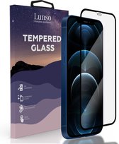 Lunso Geschikt voor iPhone 12 Pro Max - Gehard Beschermglas - Full Cover Tempered Glass - Black Edge