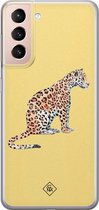 Samsung S21 hoesje siliconen - Leo wild | Samsung Galaxy S21 case | geel | TPU backcover transparant