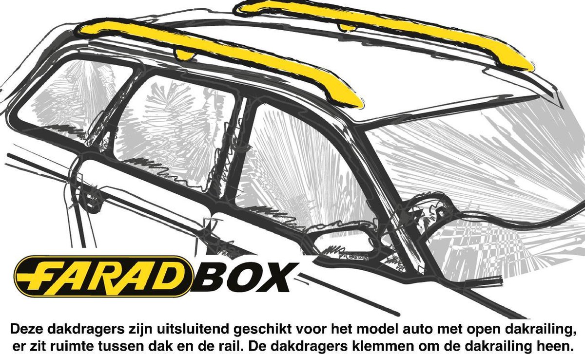 Farad Dakdragers - Kia Sportage 1997 t/m 1999 - Open Dakrail - Staal - Luxset