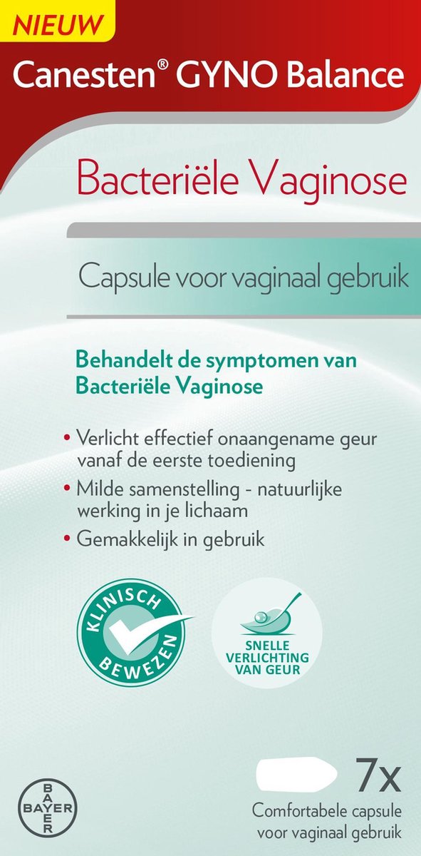 Canesten Gyno Balance Capsule - bij bacteriële vaginose - 7 capsules voor vaginaal gebruik - Canesten